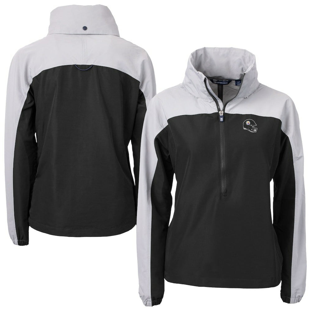 Pittsburgh Steelers  Cutter & Buck Women's Charter Eco Recycled Half-Zip Hooded Anorak Jacket