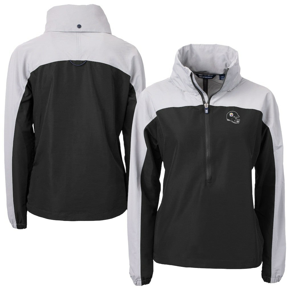 Pittsburgh Steelers  Cutter & Buck Women's Charter Eco Recycled Half-Zip Hooded Anorak Jacket