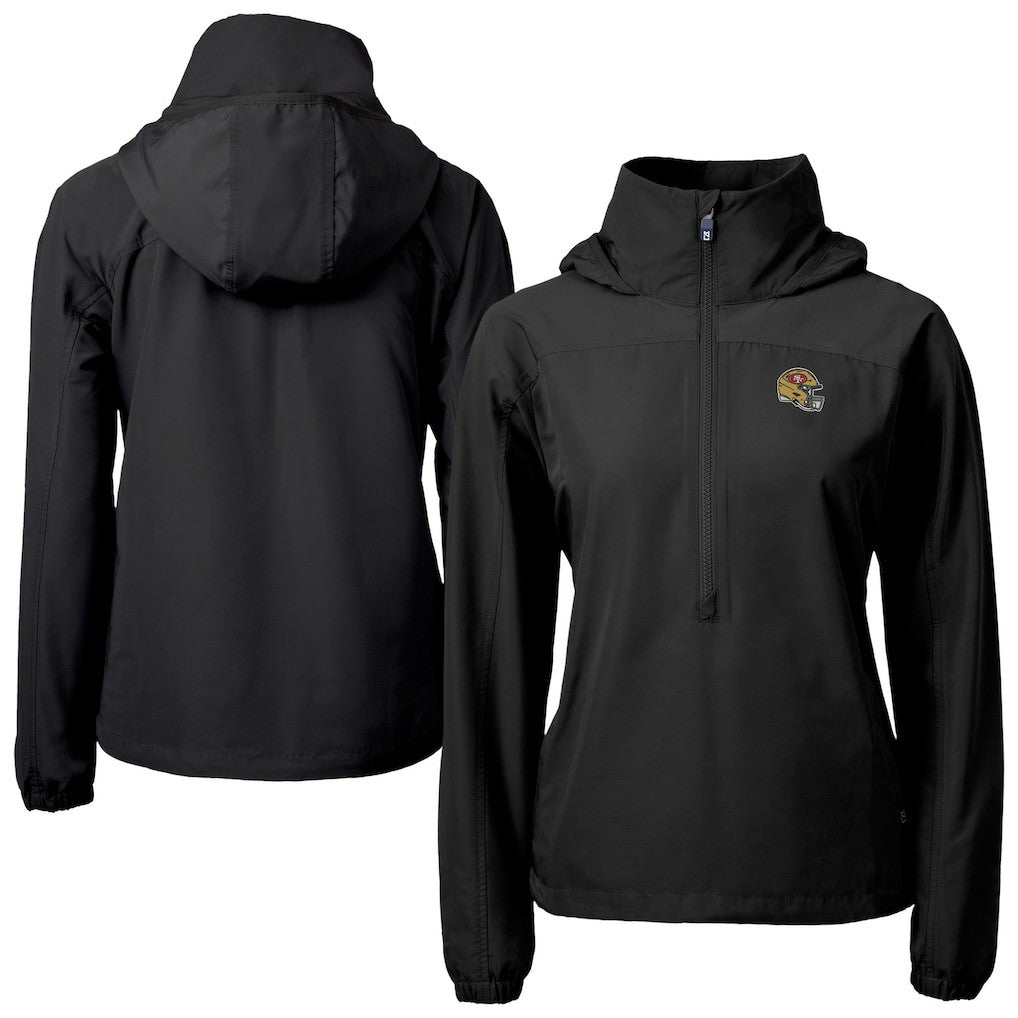 San Francisco 49ers  Cutter & Buck Women's Charter Eco Recycled Half-Zip Hooded Anorak Jacket