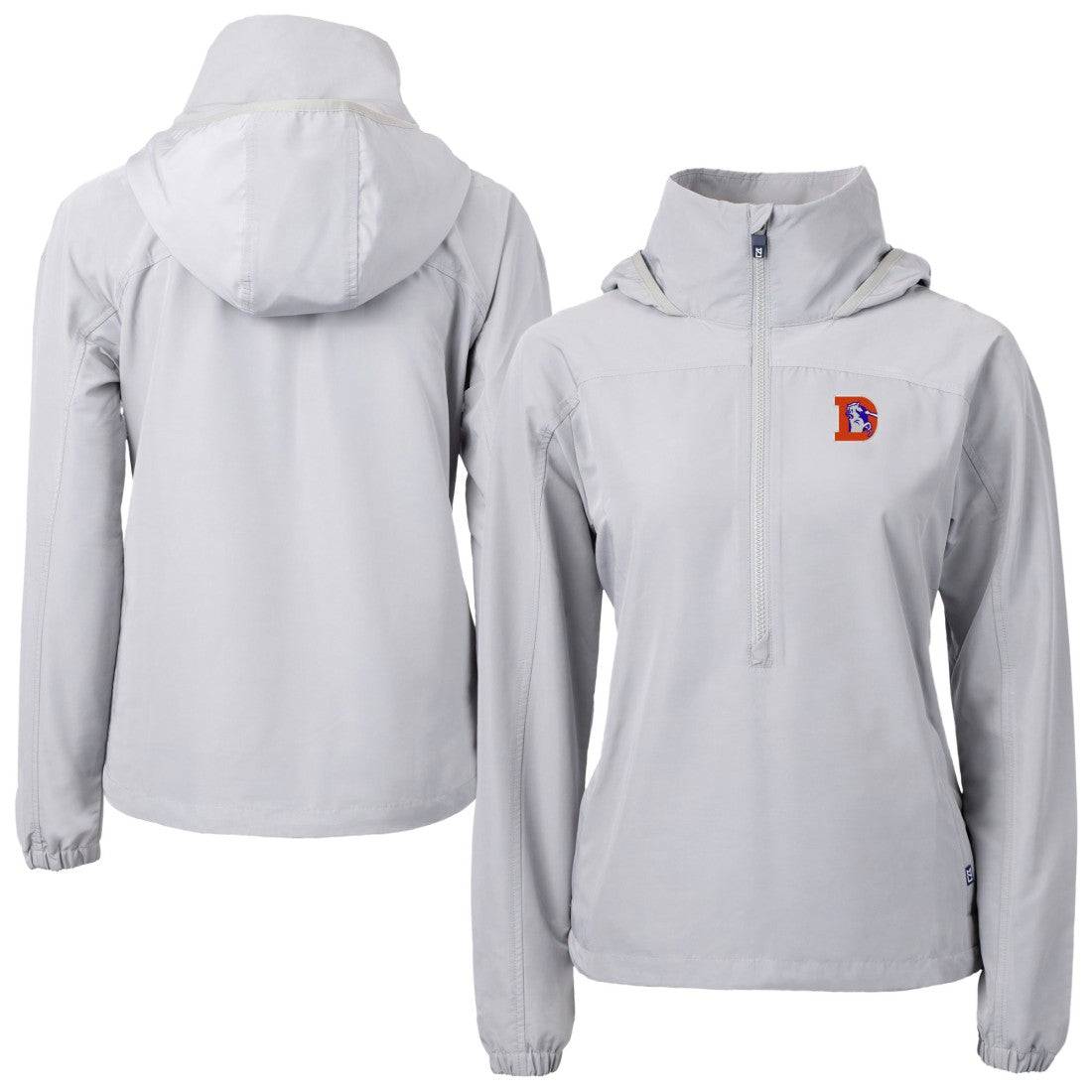 Denver Broncos  Cutter & Buck Women's Charter Eco Recycled Half-Zip Hooded Anorak Jacket
