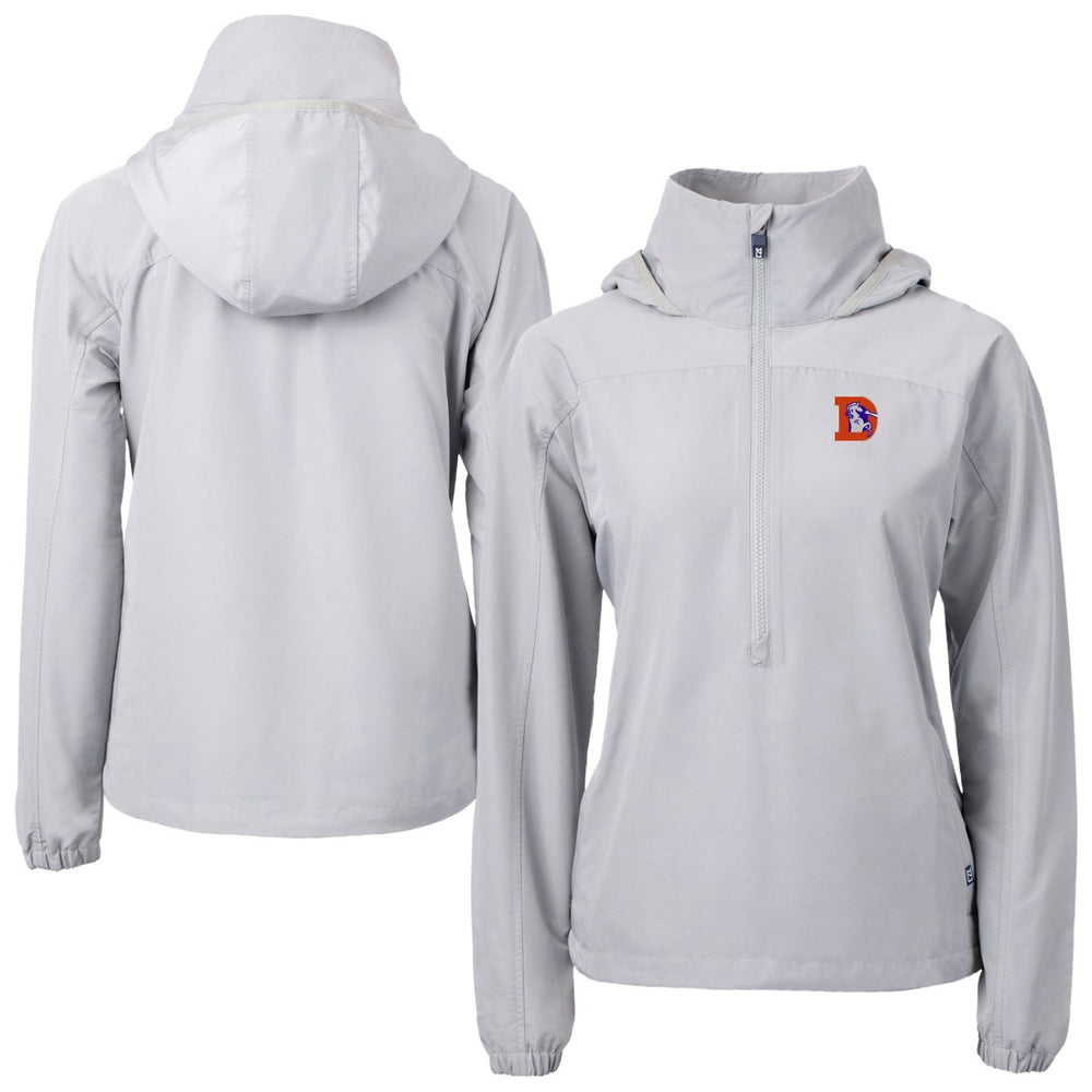 Denver Broncos  Cutter & Buck Women's Charter Eco Recycled Half-Zip Hooded Anorak Jacket