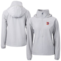 Denver Broncos  Cutter & Buck Women's Charter Eco Recycled Half-Zip Hooded Anorak Jacket