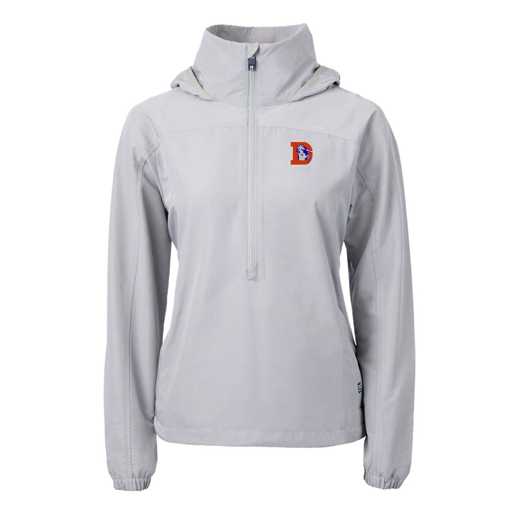 Denver Broncos  Cutter & Buck Women's Charter Eco Recycled Half-Zip Hooded Anorak Jacket