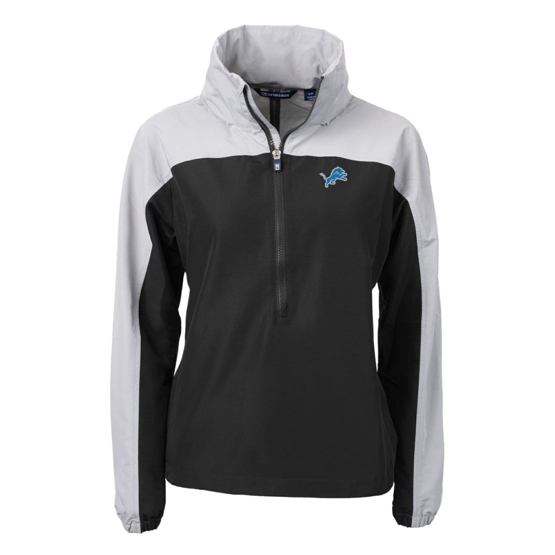 Detroit Lions  Cutter & Buck Women's Charter Eco Recycled Half-Zip Hooded Anorak Jacket