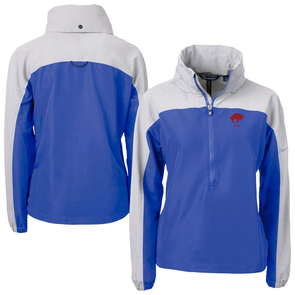 Buffalo Bills  Cutter & Buck Women's Charter Eco Recycled Half-Zip Hooded Anorak Jacket