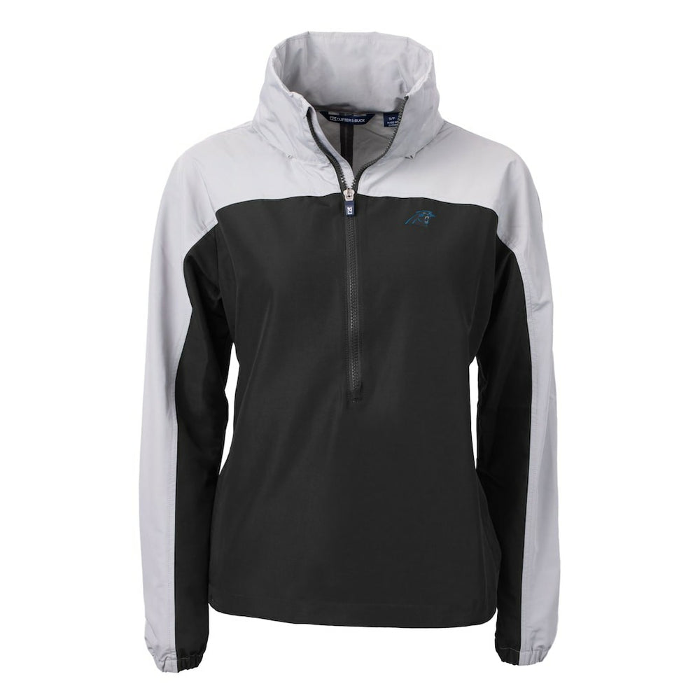 Carolina Panthers  Cutter & Buck Women's Charter Eco Recycled Half-Zip Hooded Anorak Jacket