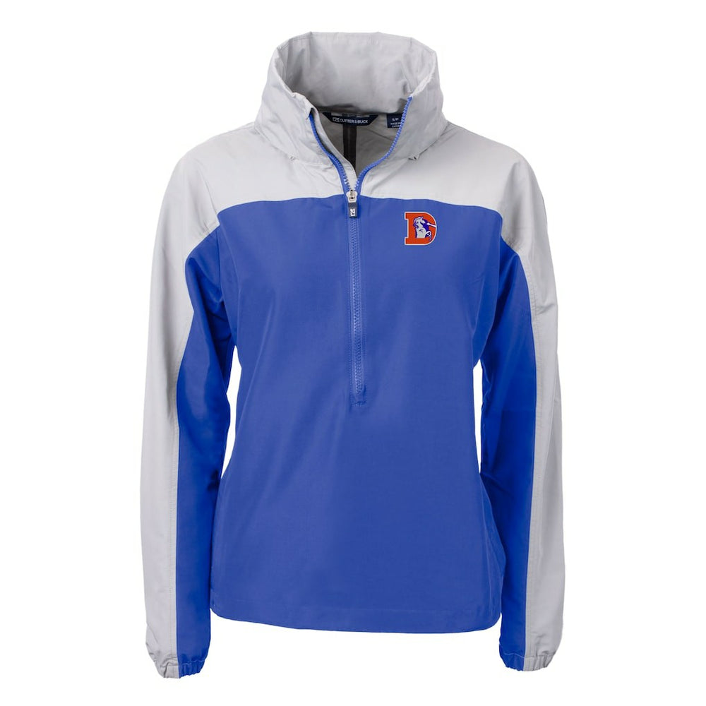 Denver Broncos  Cutter & Buck Women's Charter Eco Recycled Half-Zip Hooded Anorak Jacket