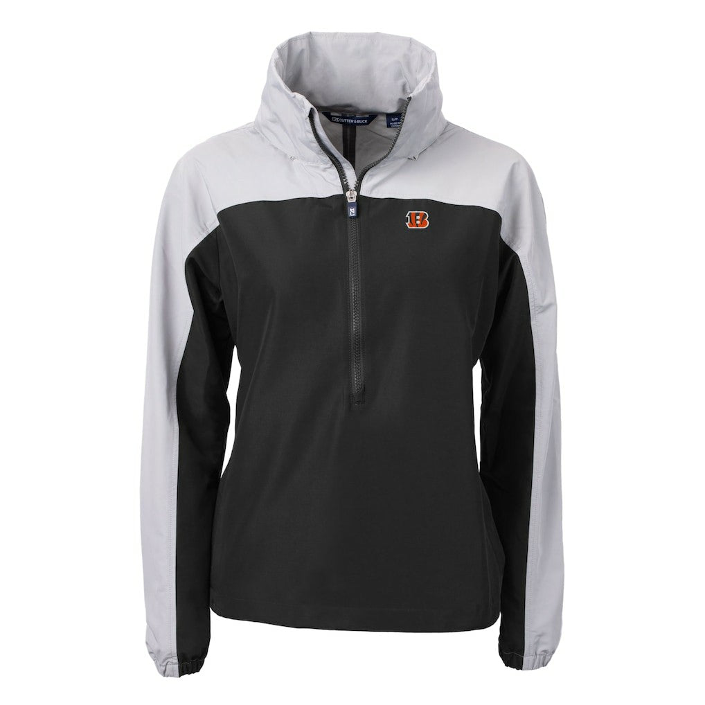 Cincinnati Bengals  Cutter & Buck Women's Charter Eco Recycled Half-Zip Hooded Anorak Jacket