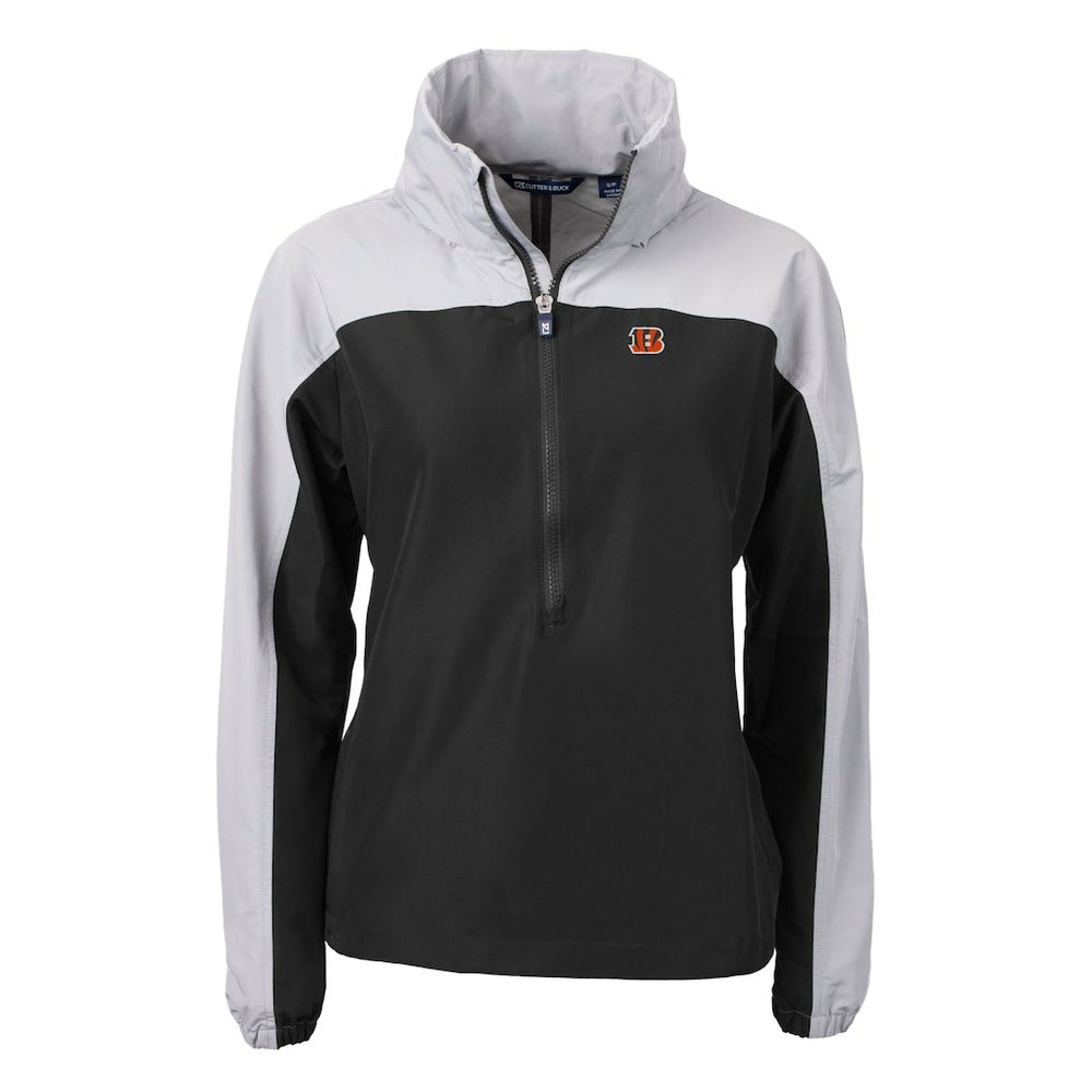 Cincinnati Bengals  Cutter & Buck Women's Charter Eco Recycled Half-Zip Hooded Anorak Jacket