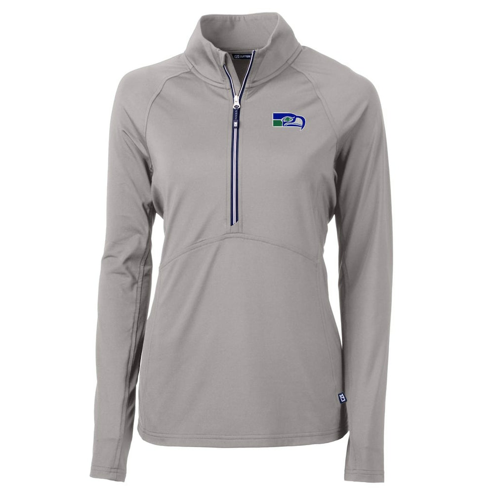 Seattle Seahawks  Cutter & Buck Women's Historical Adapt Eco Knit Stretch Recycled Raglan Half-Zip Top