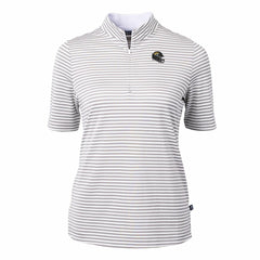 Jacksonville Jaguars  Cutter & Buck Women's Virtue Eco Pique Stripe Recycled Quarter-Zip Top
