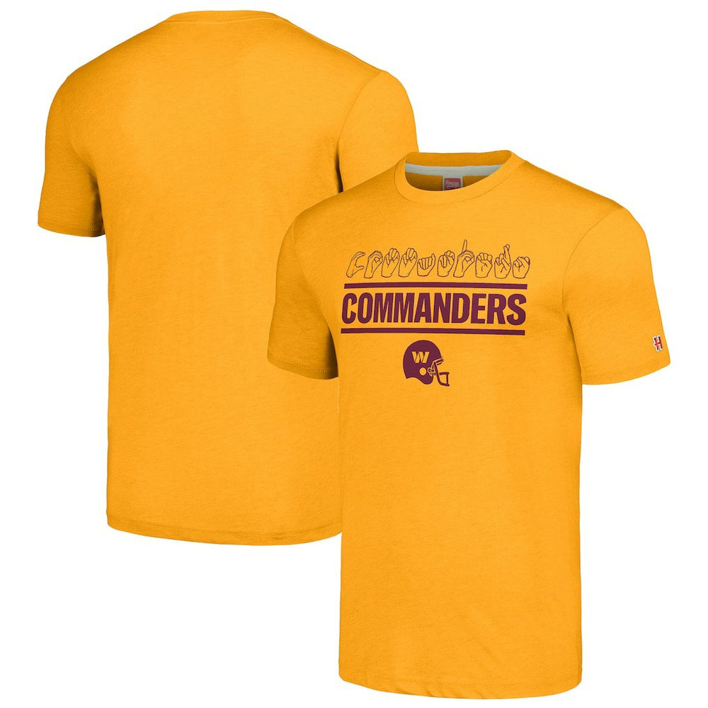 Washington Commanders  Homage Unisex The NFL ASL Collection by Love Sign Tri-Blend T-Shirt