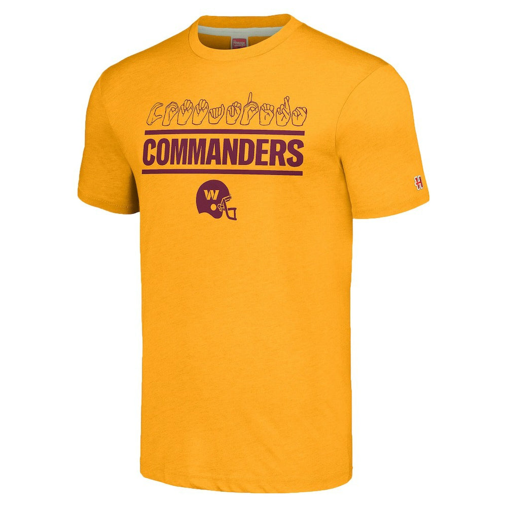 Washington Commanders  Homage Unisex The NFL ASL Collection by Love Sign Tri-Blend T-Shirt