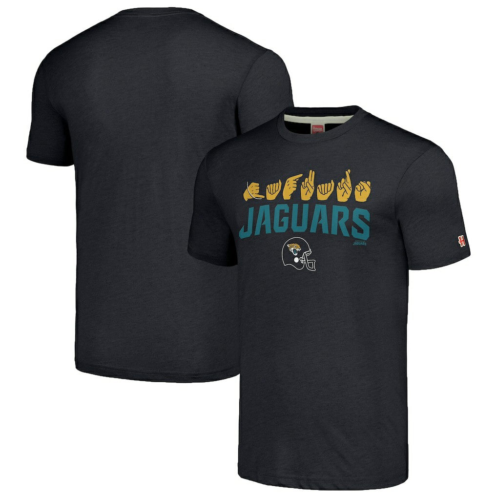 Jacksonville Jaguars  Homage Unisex The NFL ASL Collection by Love Sign American Sign Language T-Shirt