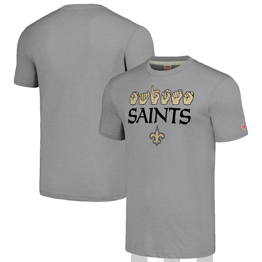New Orleans Saints  Homage Unisex The NFL ASL Collection by Love Sign American Sign Language T-Shirt