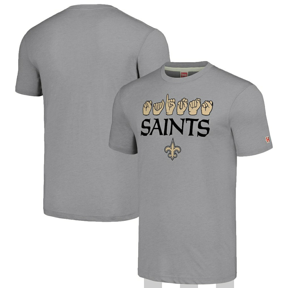 New Orleans Saints  Homage Unisex The NFL ASL Collection by Love Sign American Sign Language T-Shirt