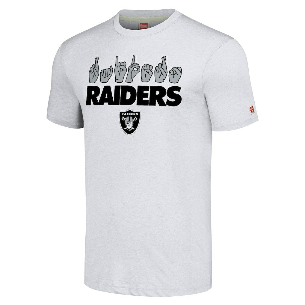 Las Vegas Raiders  Homage Unisex The NFL ASL Collection by Love Sign American Sign Language T-Shirt