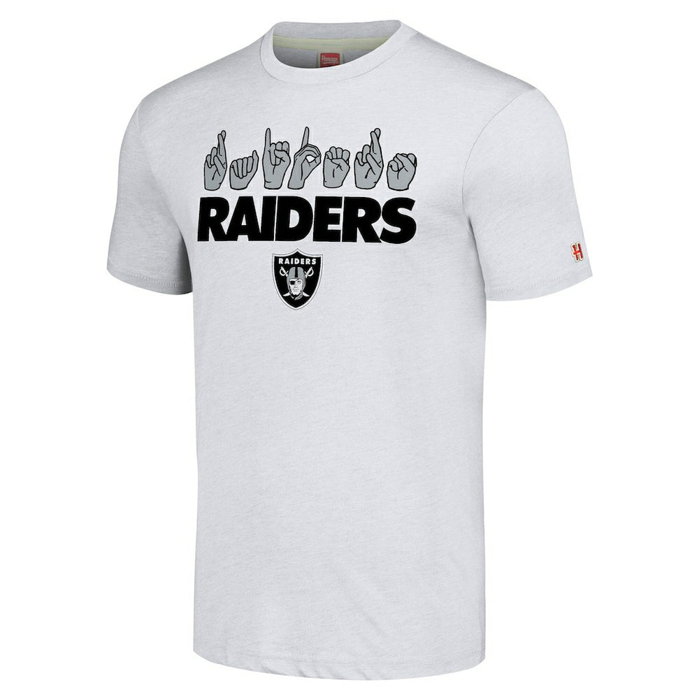 Las Vegas Raiders  Homage Unisex The NFL ASL Collection by Love Sign American Sign Language T-Shirt