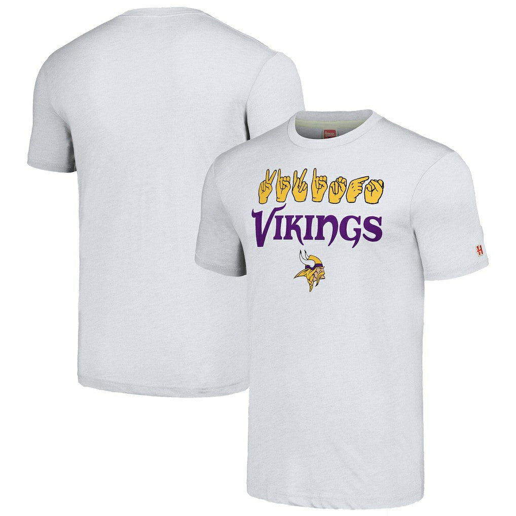 Minnesota Vikings  Homage Unisex The NFL ASL Collection by Love Sign American Sign Language T-Shirt
