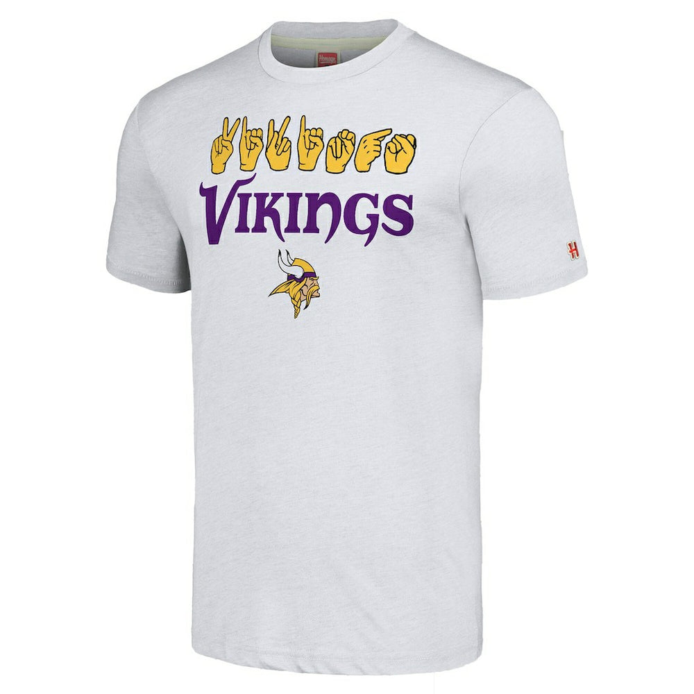 Minnesota Vikings  Homage Unisex The NFL ASL Collection by Love Sign American Sign Language T-Shirt