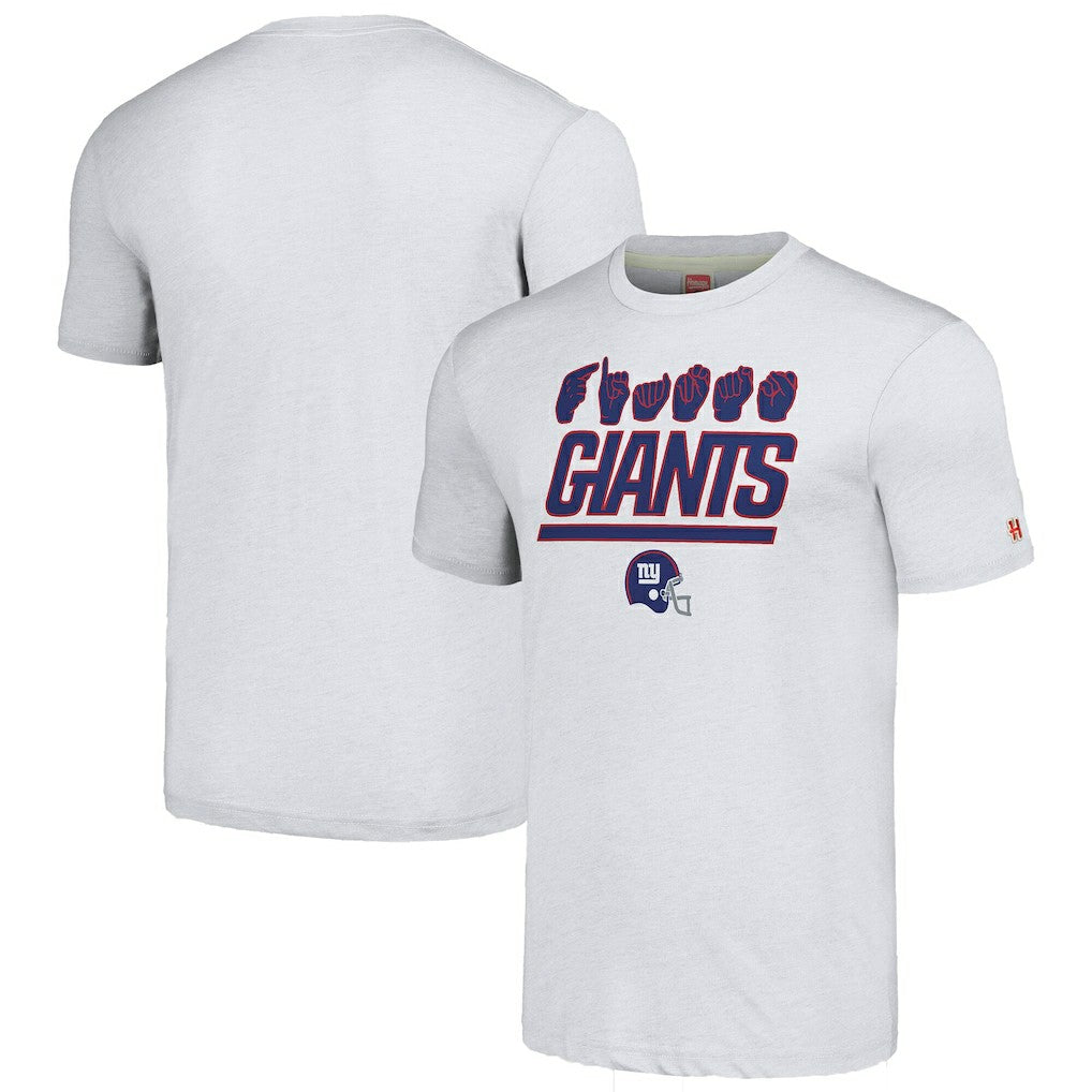 New York Giants  Homage Unisex The NFL ASL Collection by Love Sign American Sign Language T-Shirt