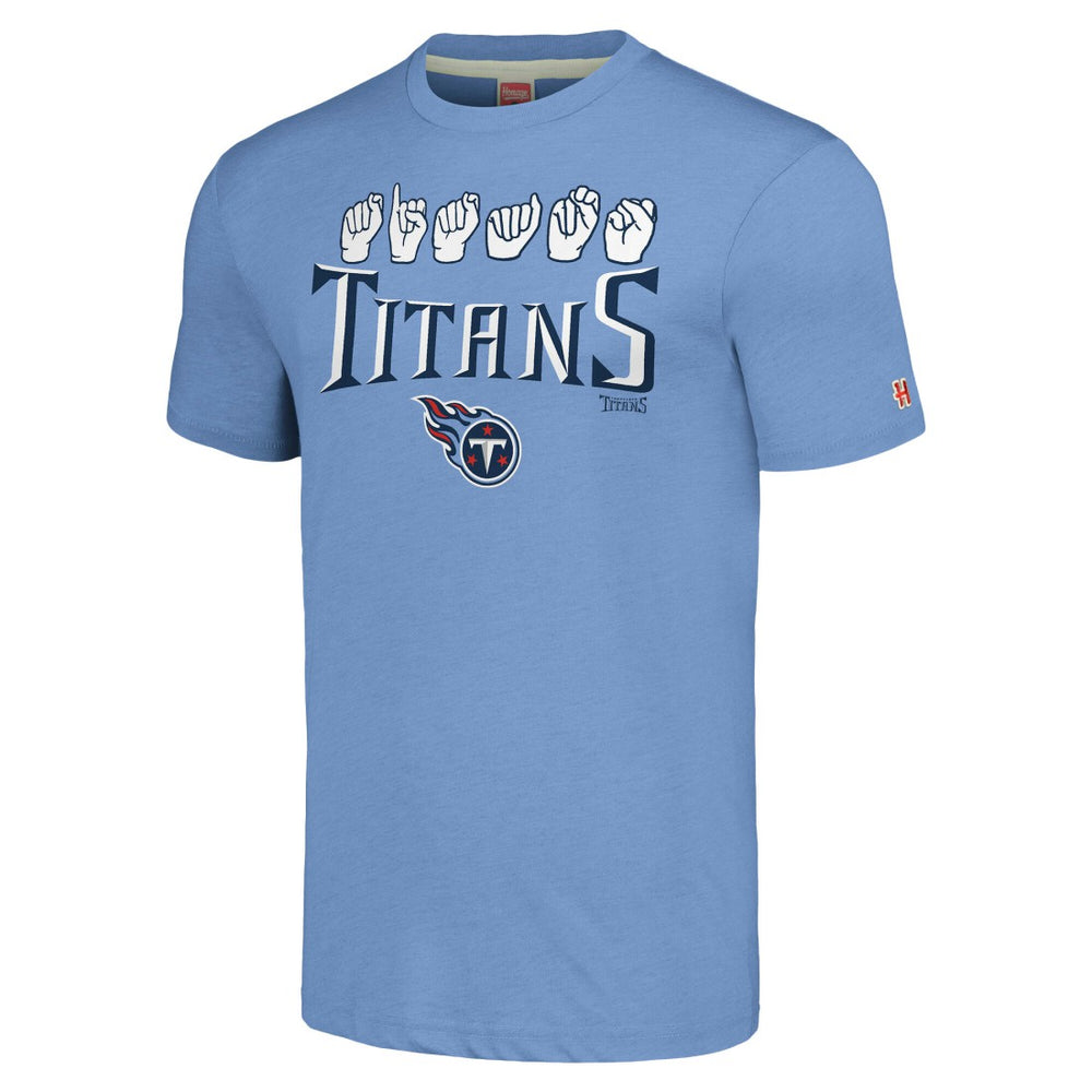 Tennessee Titans  Homage Unisex The NFL ASL Collection by Love Sign American Sign Language T-Shirt
