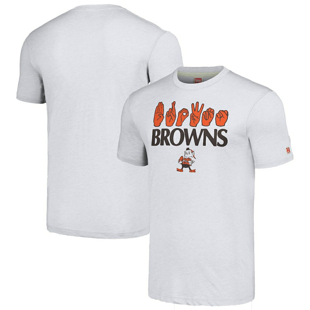 Cleveland Browns  Homage Unisex The NFL ASL Collection by Love Sign American Sign Language T-Shirt