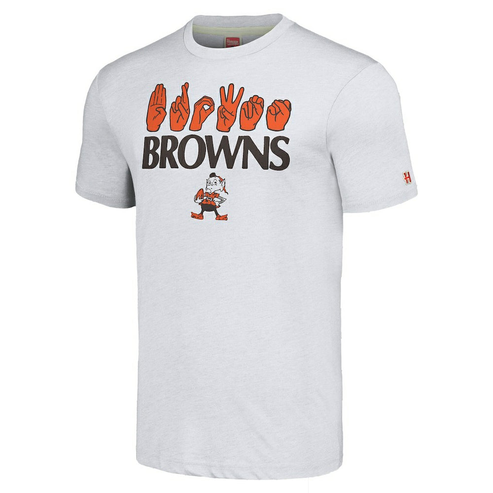Cleveland Browns  Homage Unisex The NFL ASL Collection by Love Sign American Sign Language T-Shirt