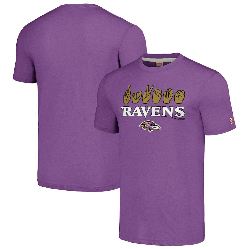 Baltimore Ravens  Homage Unisex The NFL ASL Collection by Love Sign American Sign Language T-Shirt