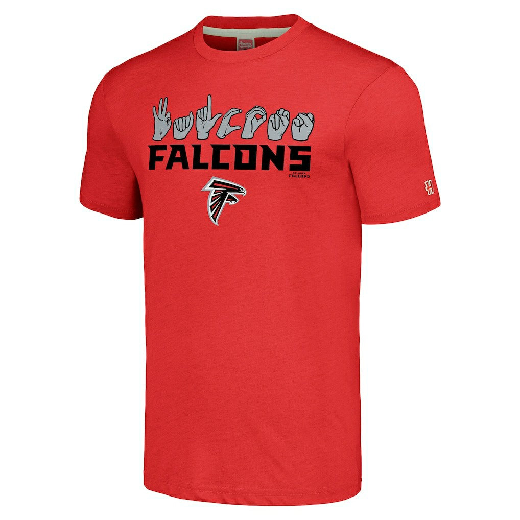 Atlanta Falcons  Homage Unisex The NFL ASL Collection by Love Sign American Sign Language T-Shirt