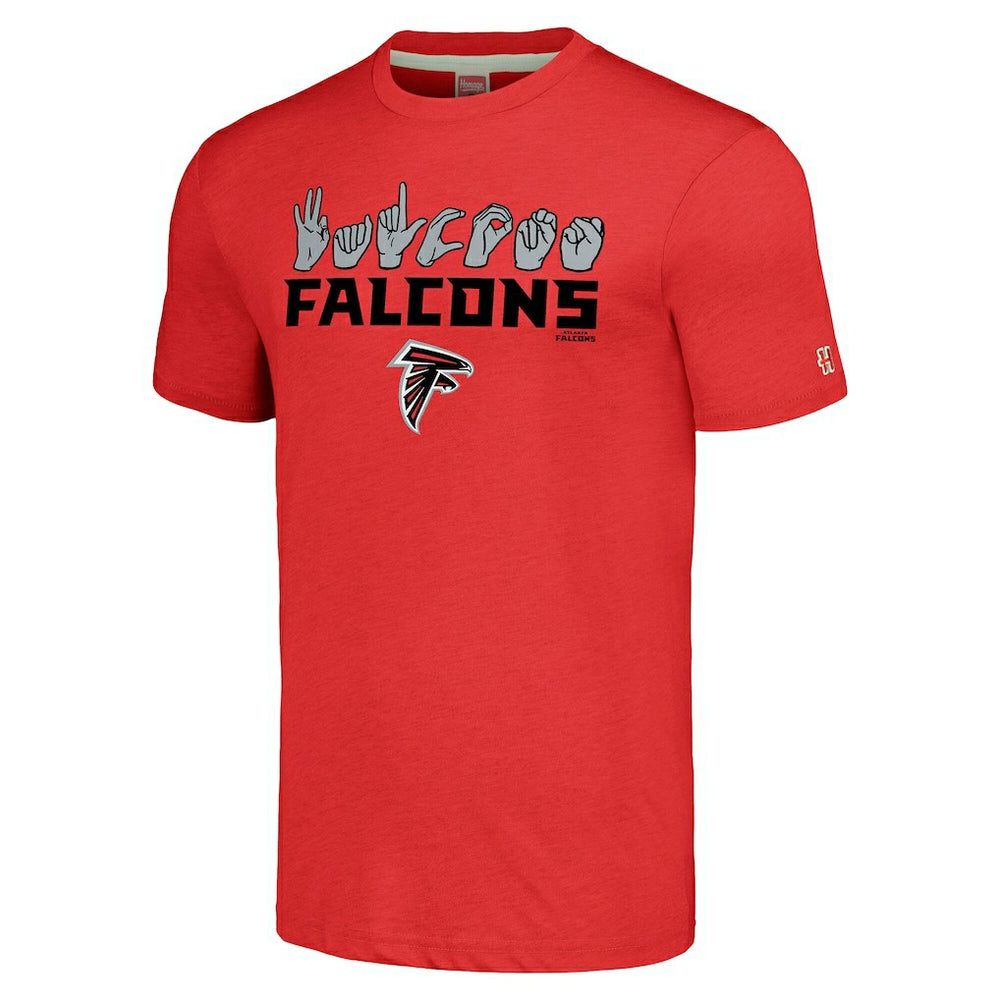 Atlanta Falcons  Homage Unisex The NFL ASL Collection by Love Sign American Sign Language T-Shirt