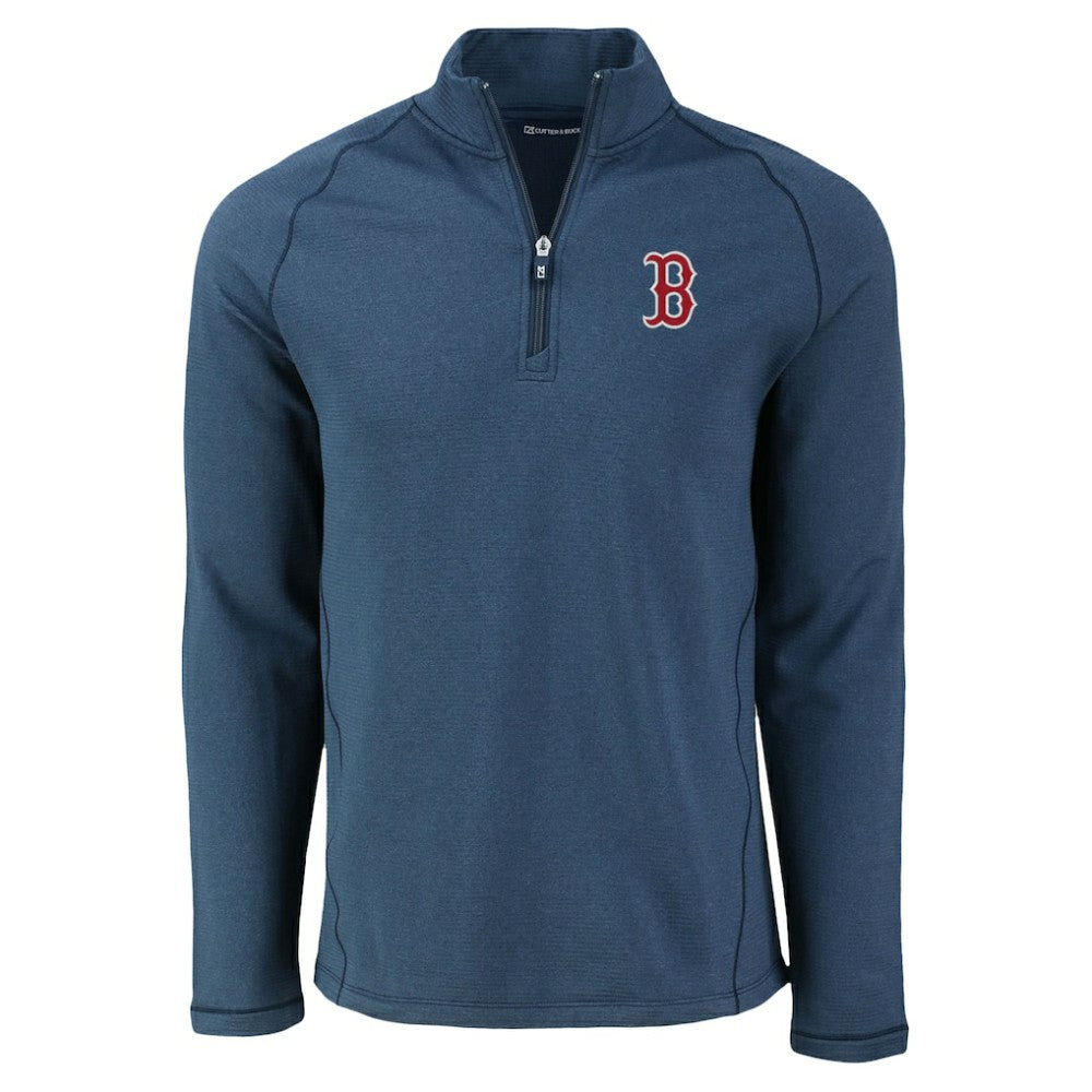 Boston Red Sox Cutter & Buck Peshastin Eco Fleece Recycled Raglan Quarter-Zip Top | MLB Sale