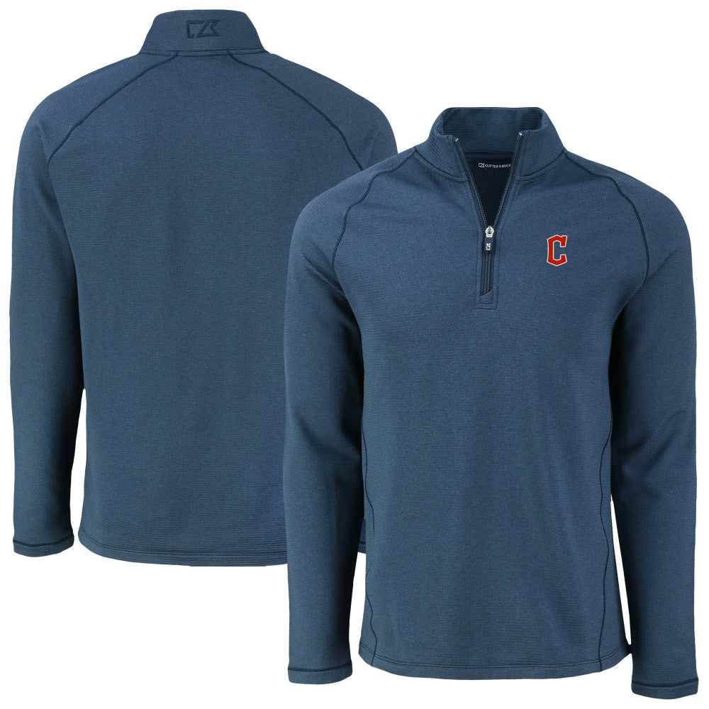 Cleveland Guardians Cutter & Buck Peshastin Eco Fleece Recycled Raglan Quarter-Zip Top | MLB Outlet