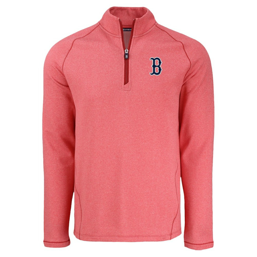 Boston Red Sox Cutter & Buck Peshastin Eco Fleece Recycled Raglan Quarter-Zip Top | MLB For sale