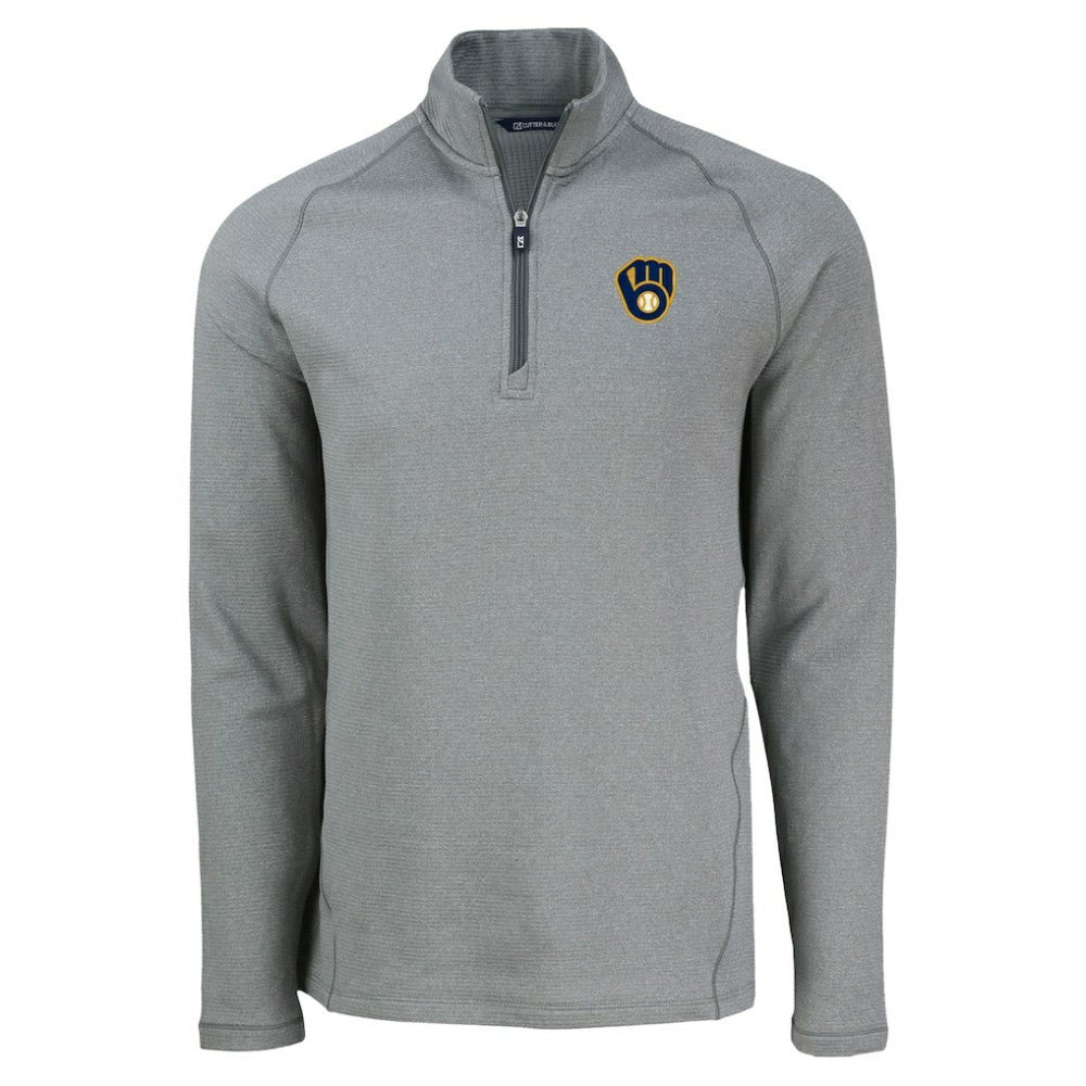 Milwaukee Brewers Cutter & Buck Peshastin Eco Fleece Recycled Raglan Quarter-Zip Top | MLB Outlet