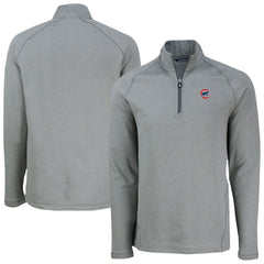Chicago Cubs Cutter & Buck Peshastin Eco Fleece Recycled Raglan Quarter-Zip Top | MLB Sale