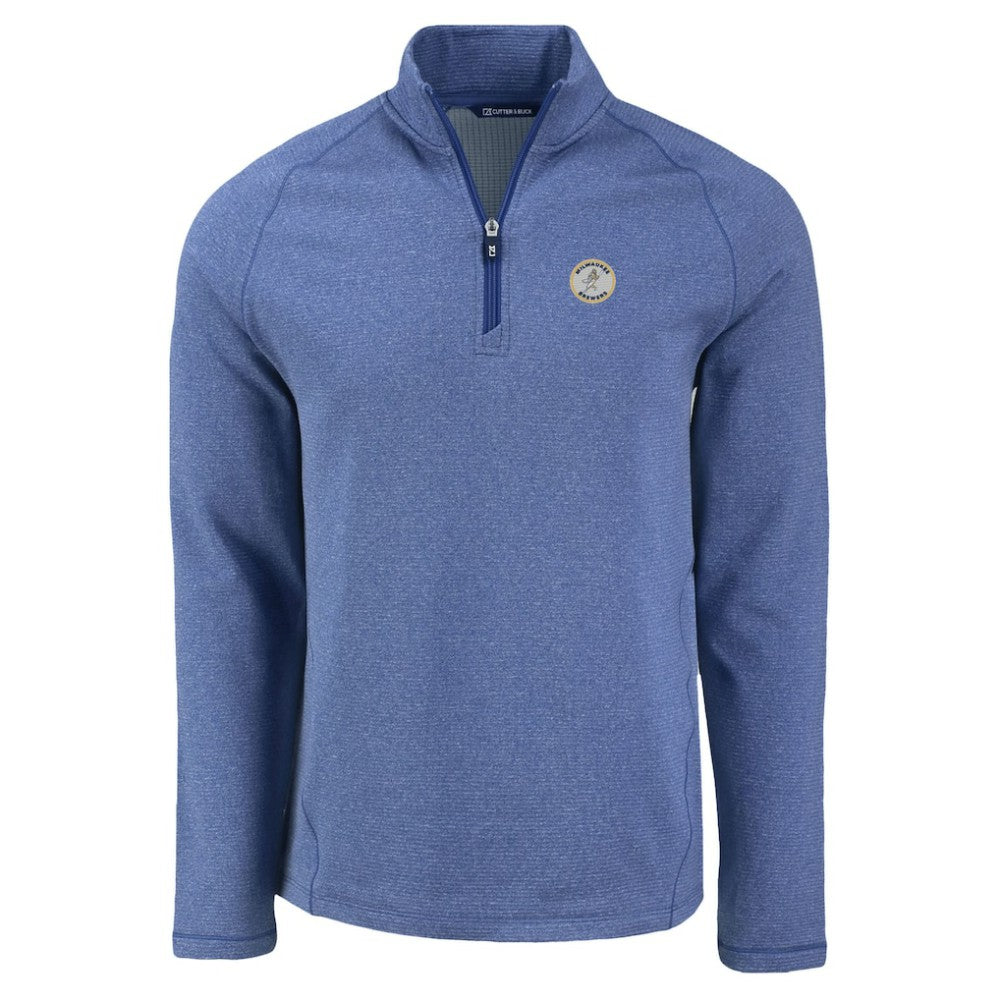 Milwaukee Brewers Cutter & Buck Peshastin Eco Fleece Recycled Raglan Quarter-Zip Top | MLB Sale