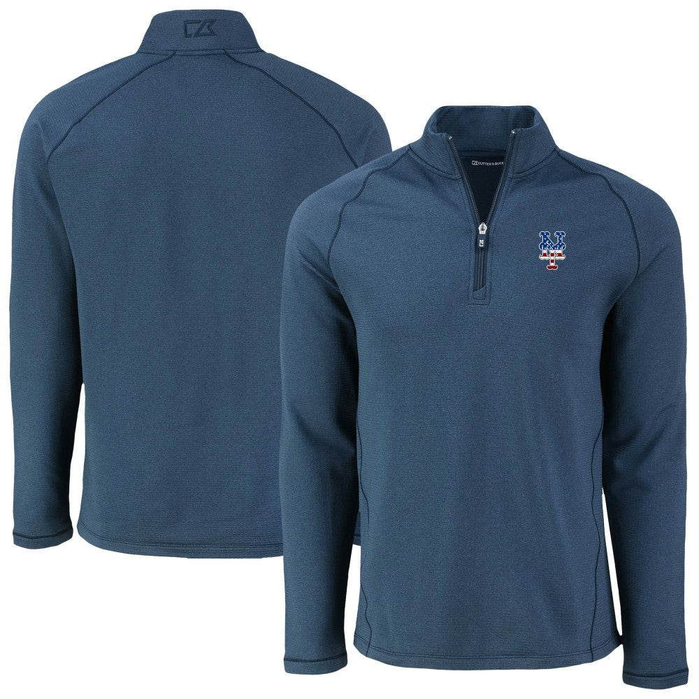 New York Mets Cutter & Buck Peshastin Eco Fleece Recycled Raglan Quarter-Zip Top | MLB New
