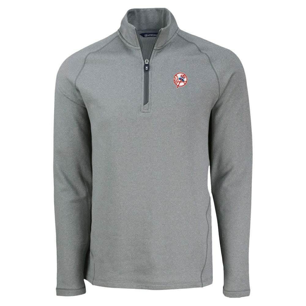 New York Yankees Cutter & Buck Peshastin Eco Fleece Recycled Raglan Quarter-Zip Top | MLB For sale