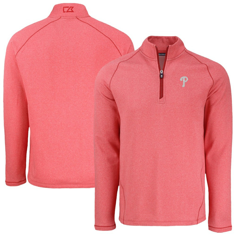 Philadelphia Phillies Cutter & Buck Peshastin Eco Fleece Recycled Raglan Quarter-Zip Top | MLB US