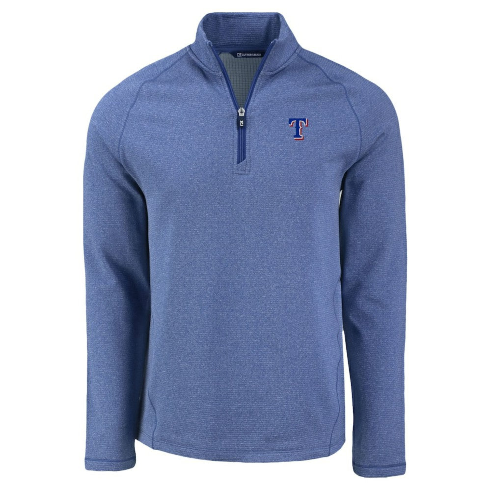 Texas Rangers Cutter & Buck Peshastin Eco Fleece Recycled Raglan Quarter-Zip Top | MLB US