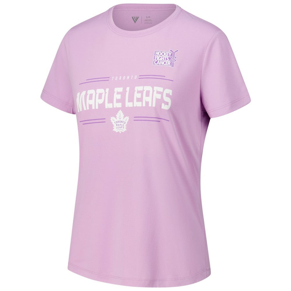 Auston Matthews Toronto Maple Leafs Levelwear Women's Hockey Fights Cancer Anthem Name & Number T-Shirt On Sale