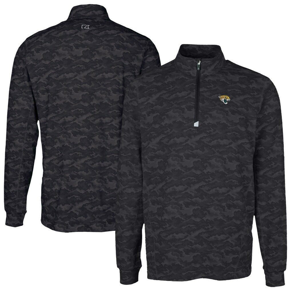 Jacksonville Jaguars  Cutter & Buck Traverse Camo Print Stretch Quarter-Zip Top