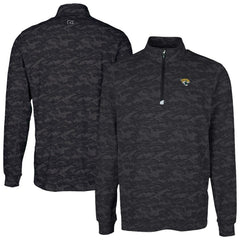 Jacksonville Jaguars  Cutter & Buck Traverse Camo Print Stretch Quarter-Zip Top