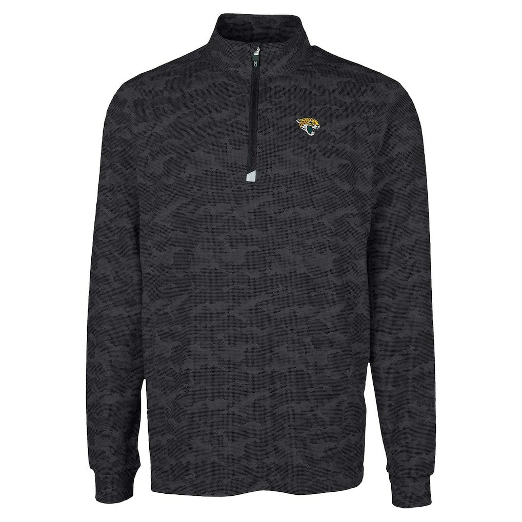 Jacksonville Jaguars  Cutter & Buck Traverse Camo Print Stretch Quarter-Zip Top