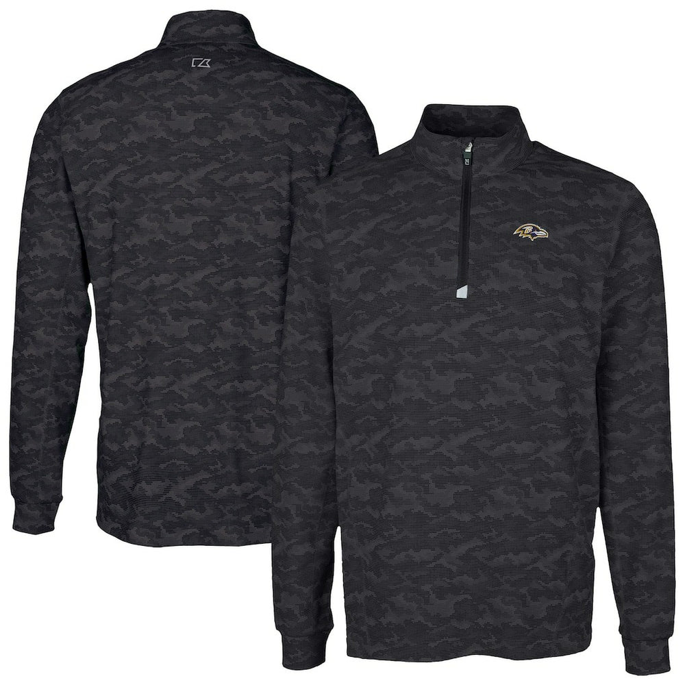 Baltimore Ravens  Cutter & Buck Traverse Camo Print Stretch Quarter-Zip Top