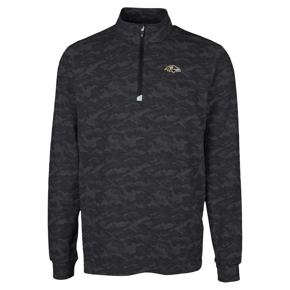 Baltimore Ravens  Cutter & Buck Traverse Camo Print Stretch Quarter-Zip Top