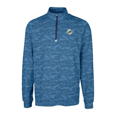 Miami Dolphins  Cutter & Buck Traverse Camo Print Stretch Quarter-Zip Top