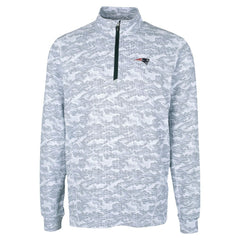 New England Patriots  Cutter & Buck Traverse Camo Print Stretch Quarter-Zip Top