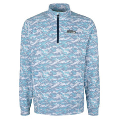 Seattle Seahawks  Cutter & Buck Traverse Camo Print Stretch Quarter-Zip Top